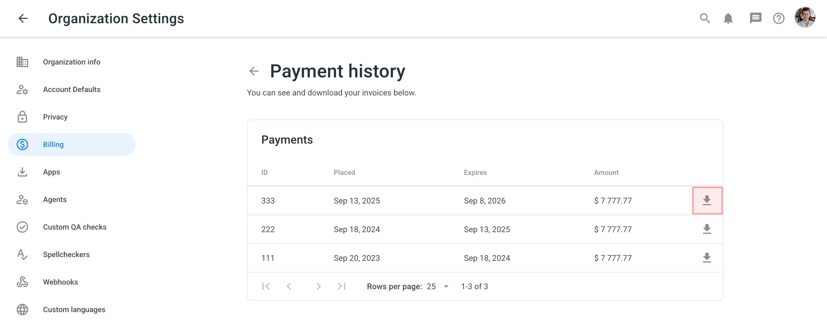 Download Invoice